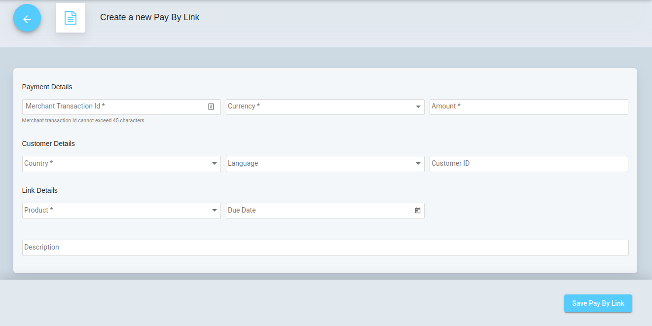 Pay By Link - Creation